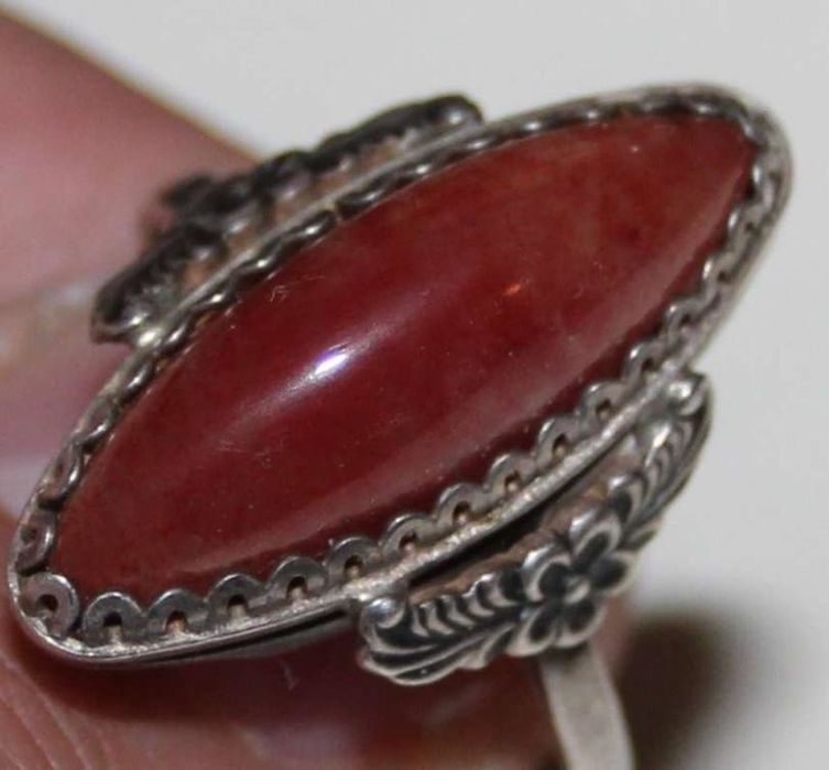 Серебряный перстень ссср с сердоликом , карнеол , размер 18.