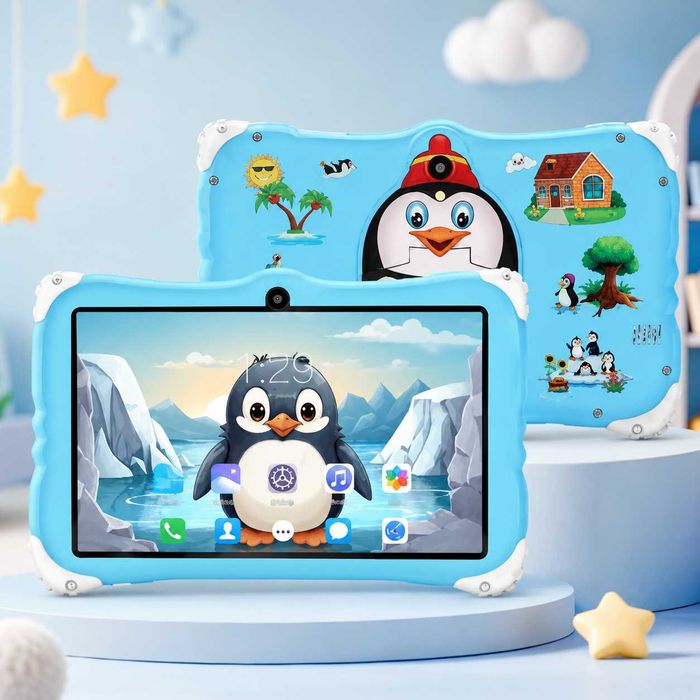 Дитячий планшет Meijiahui K1 Android-15 Penguin / Планшет 7" 6GB/128GB / Дитячий планшетний ПК з екраном 7 дюймів Синій