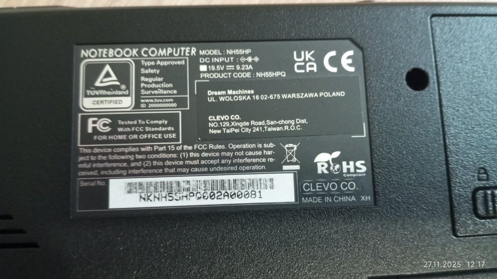 ноутбук Dream Machines  RG3060