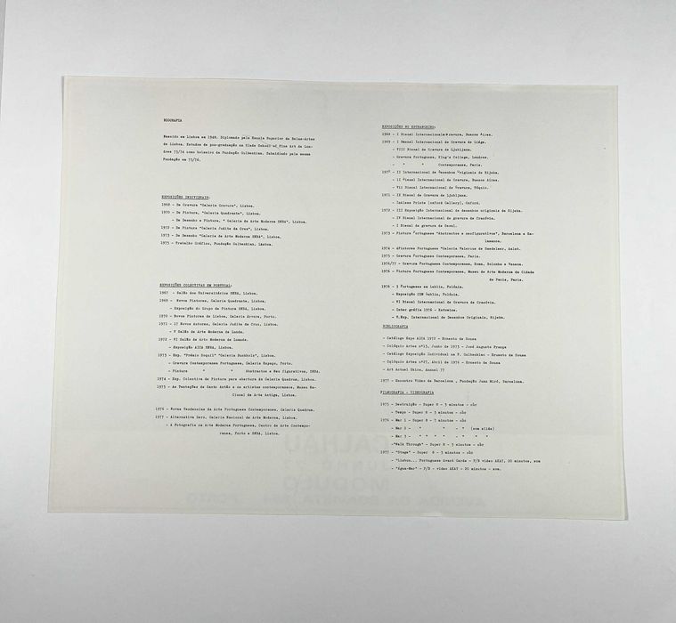 Fernando Calhau Cartaz da exposição Galeria Modulo Porto 1977