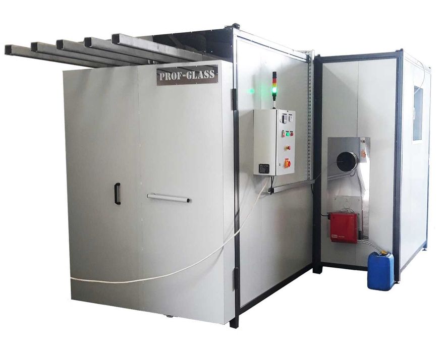 Piec do malowania proszkowego bram- olejowy -transport górny 6m długi!