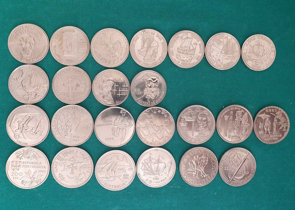Numismática - 24 Moedas 100/200/250 Escudos, comemorativas - 1981/1996