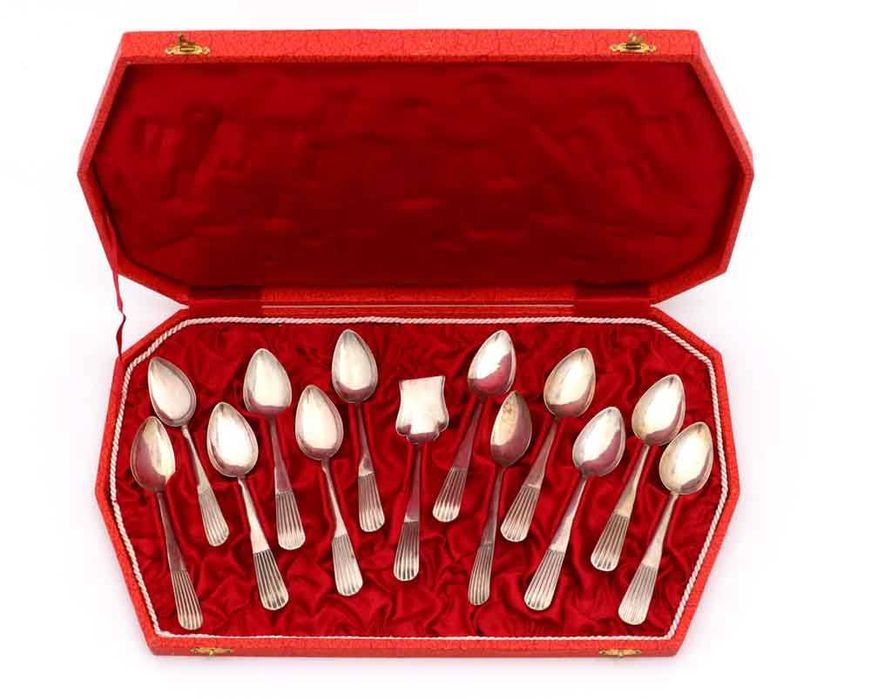 Conjunto de Colheres de café em Prata antiga