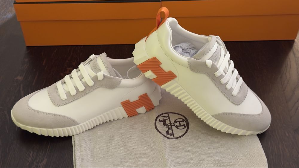Hermes sneakers 43/28cm, skóra, dostępne od ręki, białe