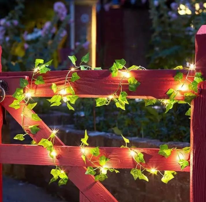 Штучна квіткова лампа «Виноградна лоза» | Тепле світло | 6 м