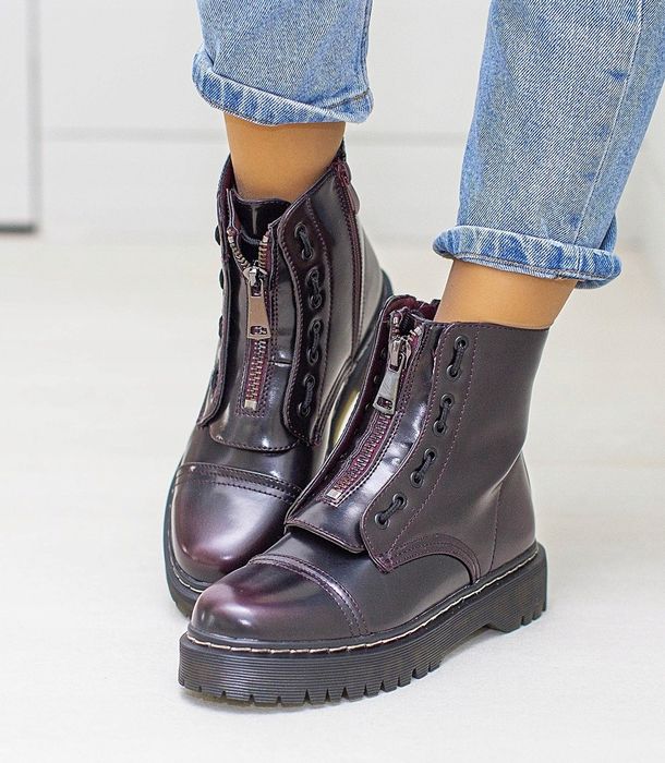 36 37 38 botki 39 40 41 z zamkiem suwakiem na środku glany  workery