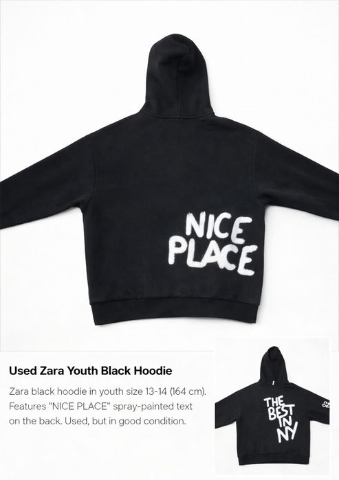 ZARA дитяча/підліткова худі, графіті принт, розмір 13–14 / 164, чорна,