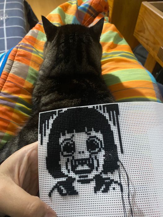 Bolsa de crochet e ponto cruz (personalizado)