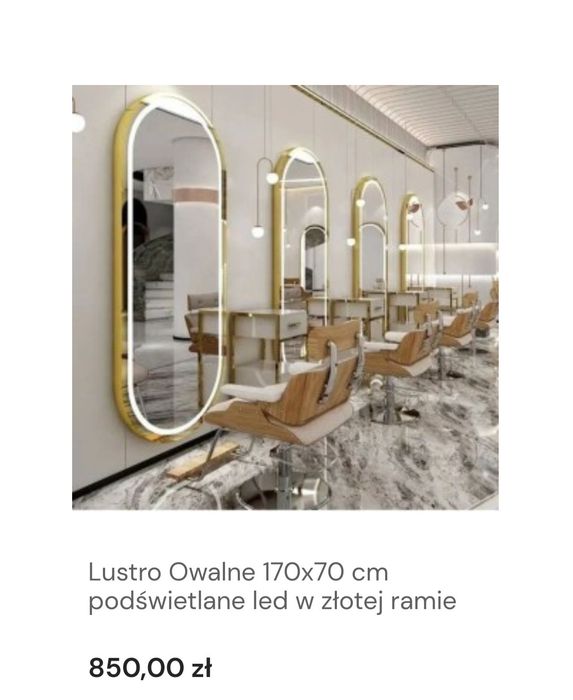Lustra owalne w aluminiowej ramię