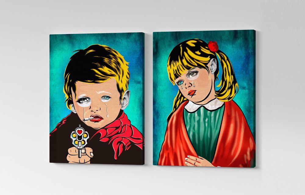 Conjunto telas "Meninos da Lágrima" - 50x70cm