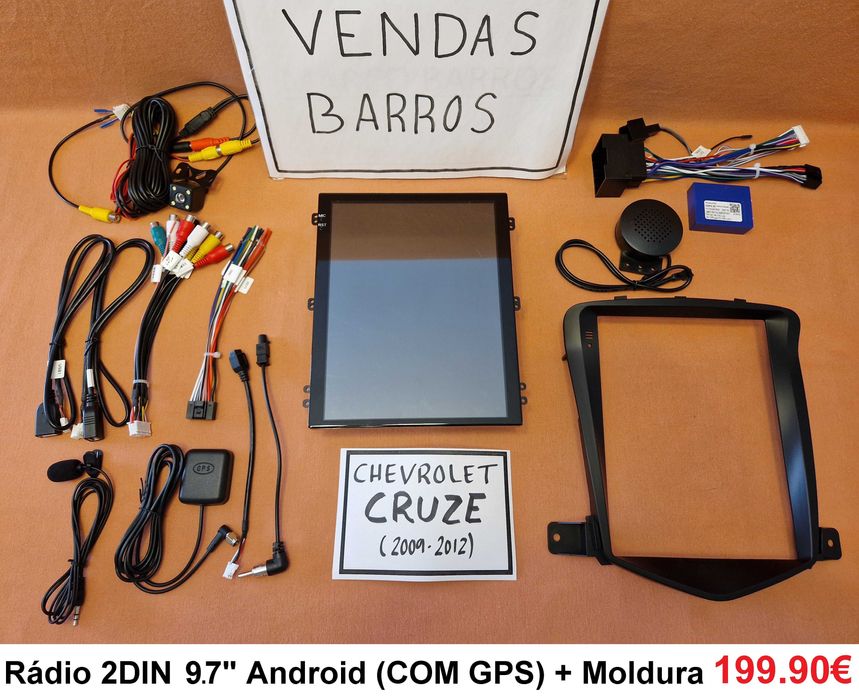 Rádio 2DIN Chevrolet CRUZE (2009 até 2015) • Android GPS 4+32GB