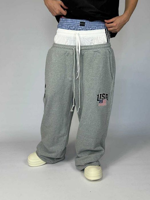 Штани Project GR 3 пояса спортивки sweatpants сірі штаны серые M L S