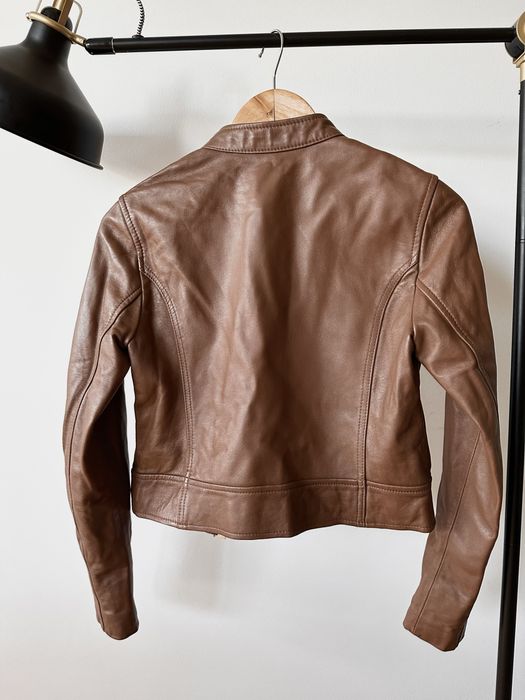 Casaco em pele Michael Kors camel