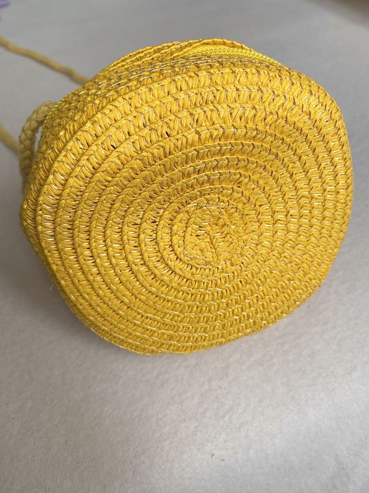 Torebka Mini - Boho Letnia na ramię - słomiana, Żółta/Yellow