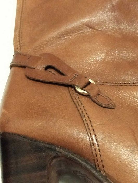 Kozaki wysokie, skóra naturalna, leather