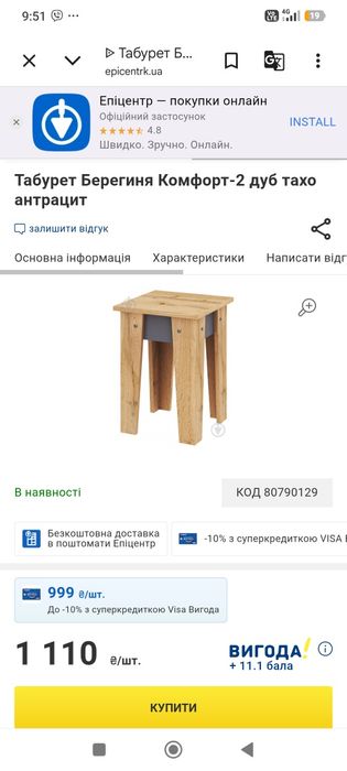 Табурет для кухні