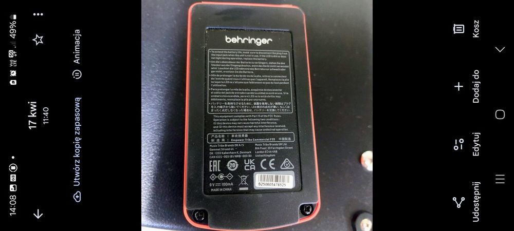 Super FUZZ Behfringer do gitary