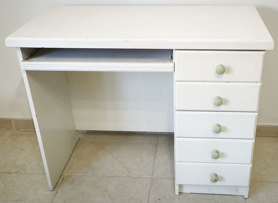 Secretária madeira pintada branco