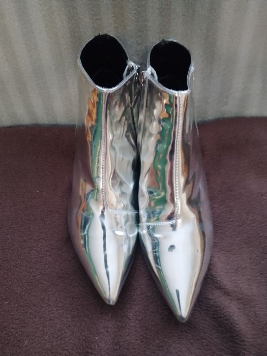 Srebrne botki Zara 37