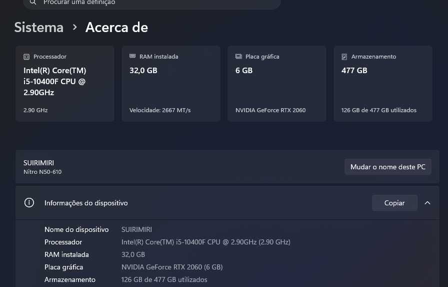 PC Gaming RTX 2060 6GB | i5-10400F | 32GB RAM | SSD 512GB