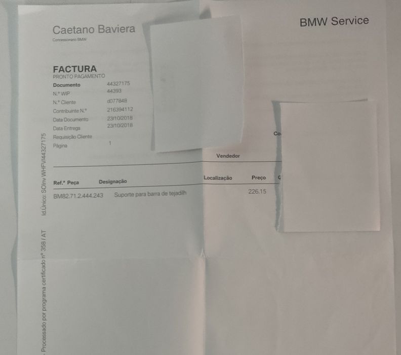 Barras Tejadilho BMW - Originais