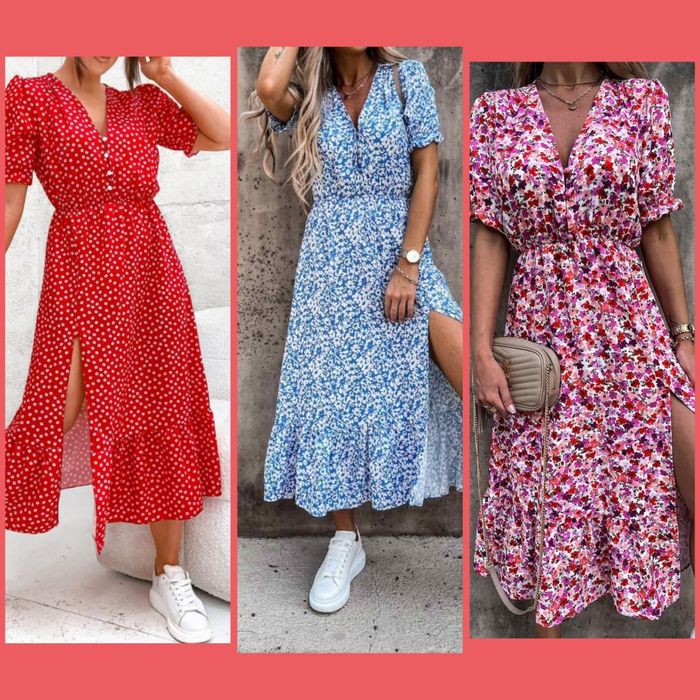 Hit.Sukienka Big size,wzory,midi