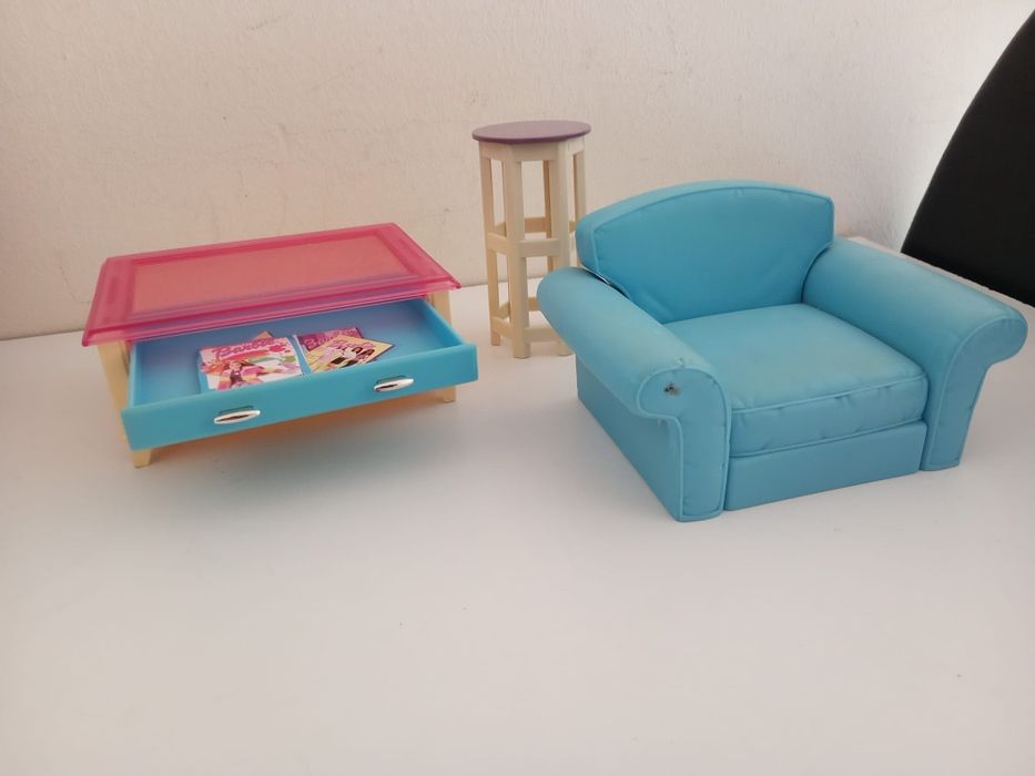 Mesa de café e sofá Barbie Dreamhouse Living In Style 2002