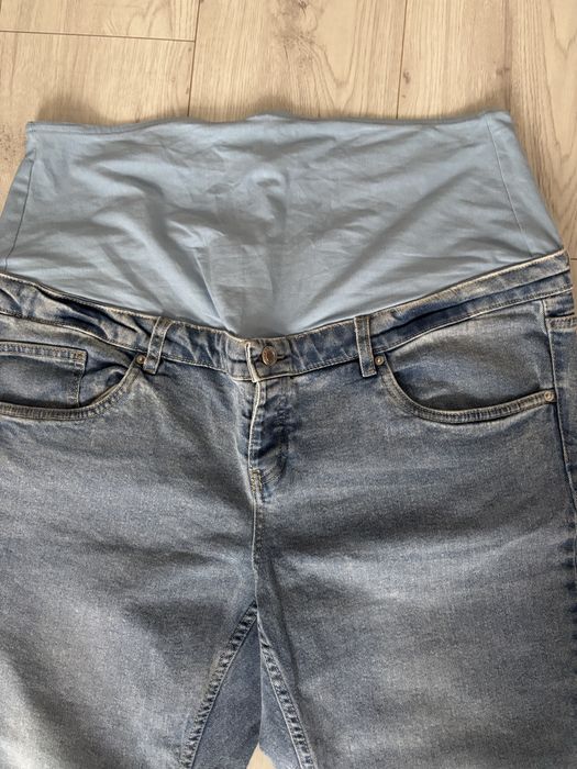 Jeansy jeans denim niebieskie jasnoniebieskie straight 44 spodnie ciążowe mom sinsay