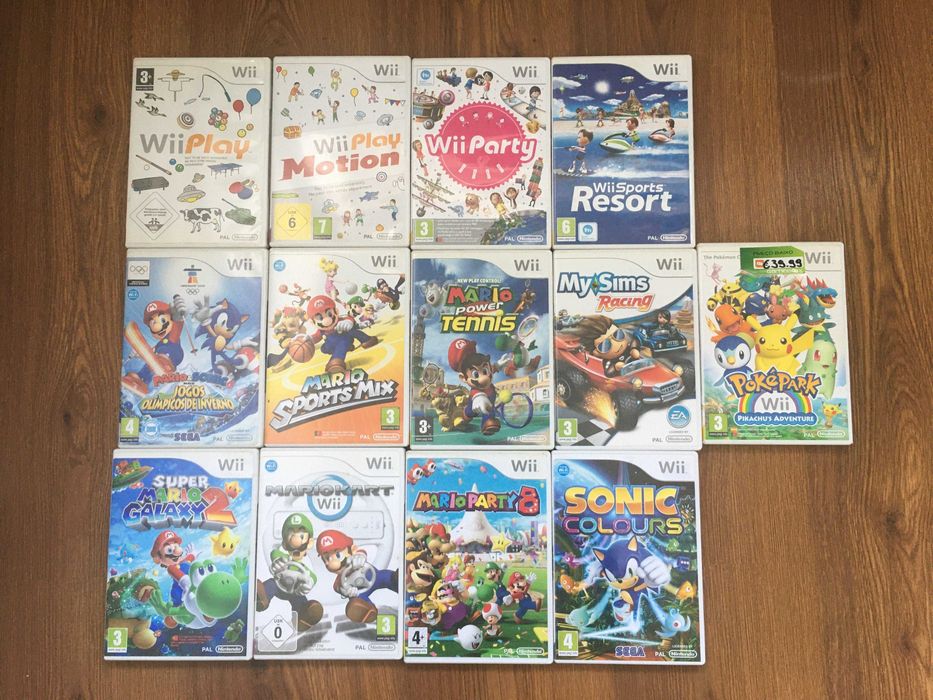 Jogos Wii (Wii Sports, Mario, Pokemon Sonic)