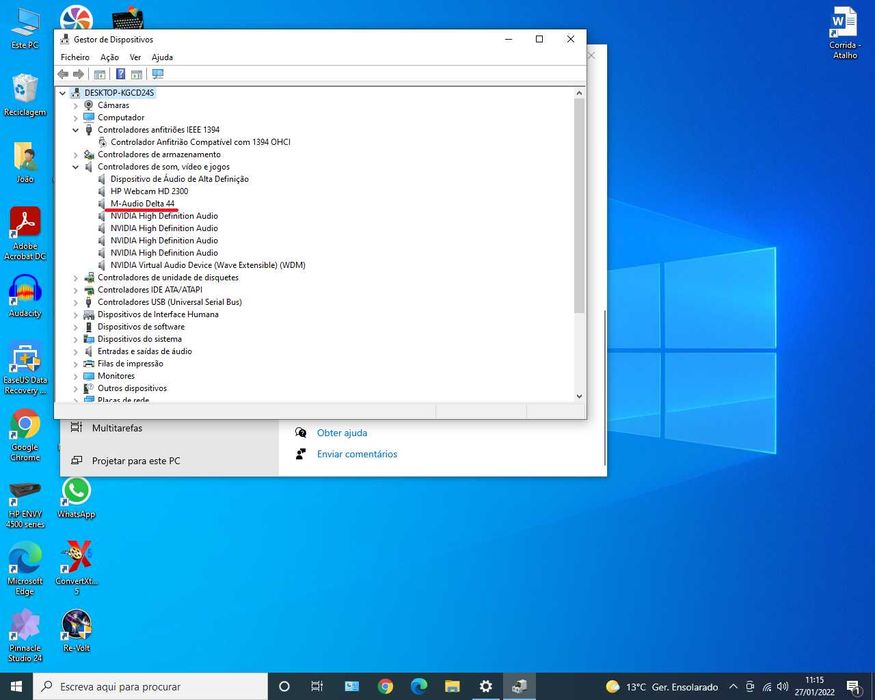 Placa de Som pci M-AUDIO DELTA 44