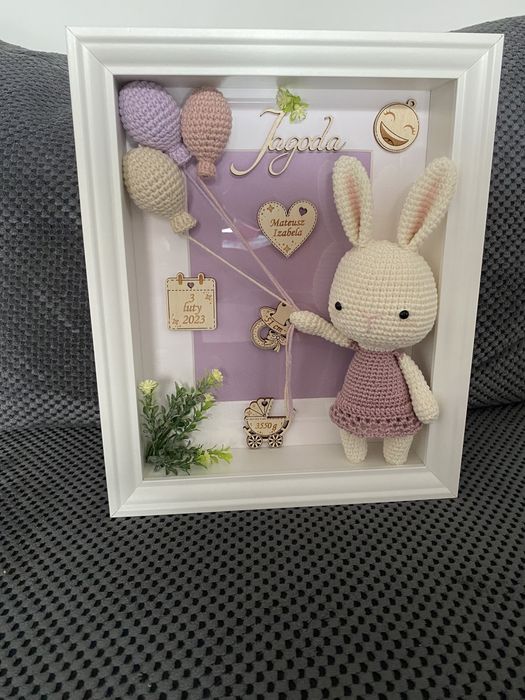 Metryczka ramka szydelko hand made