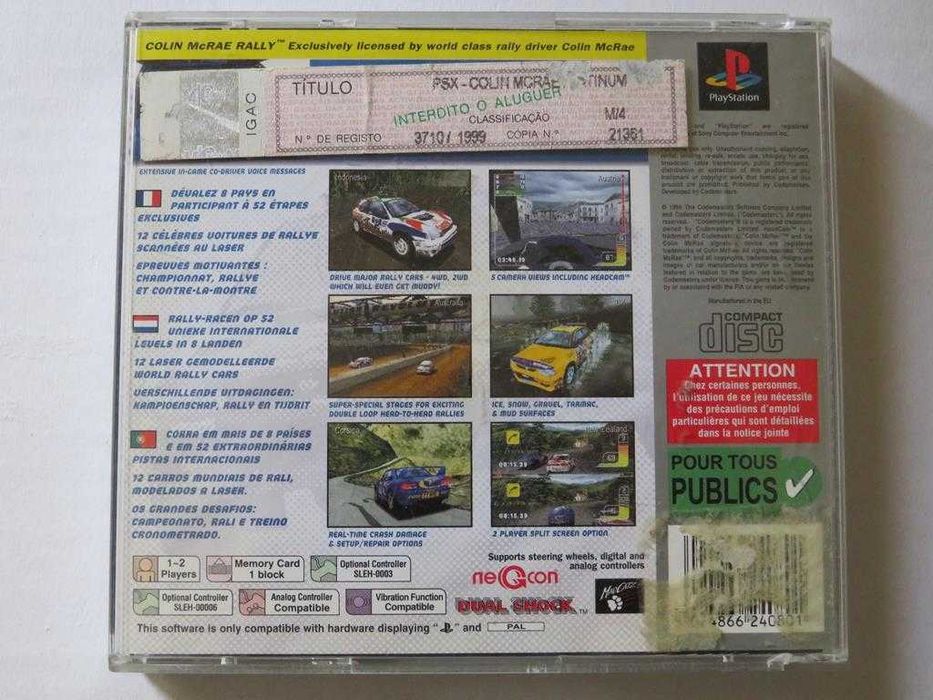 Jogo PlayStation 1 Colin Macrae Rally 9€