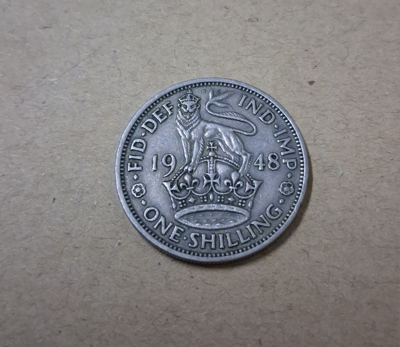Moeda antiga Inglesa One Shilling 1948