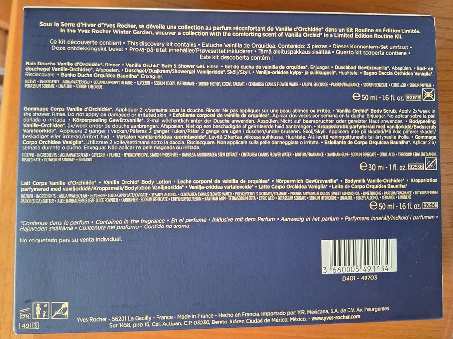 Conjunto de 3 Produtos Orquídea Baunilha Yves Rocher