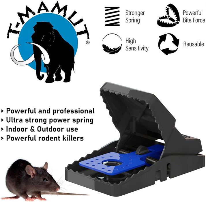 T-MAMUT Pułapka na Duże Myszy Szczury 4 sz. Profesjonalna Bardzo Mocna