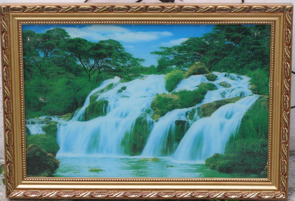 Картина Водопад электронная с подсветкой новая