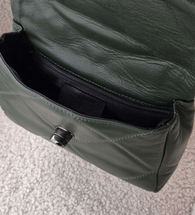 Sale. Кожаная итальянская сумка puffer с цепочками. Шкіряна сумка.