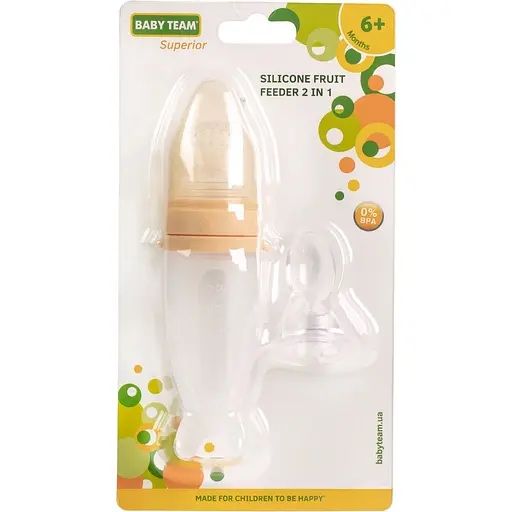 Фрут Фідер Baby Team силіконовий 2в1, бежевий