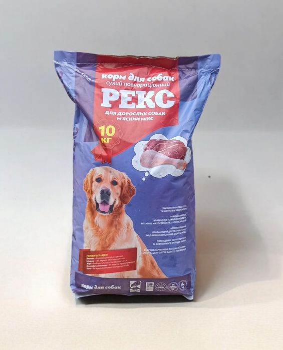 Діє Акція! Рекс мясний мікс корм для собак