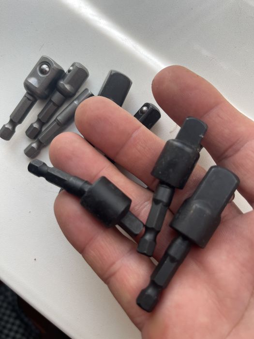 Набір 9 штук перехідників насадок адаптерів 1/4 на 1/4 3/8 1/2