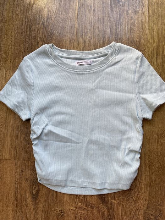 Cropp top krótki pastelowy błękit rozm. S
