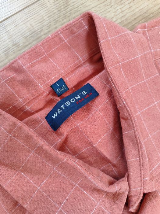 Koszula krata len bawełna na lato Watson L XL
