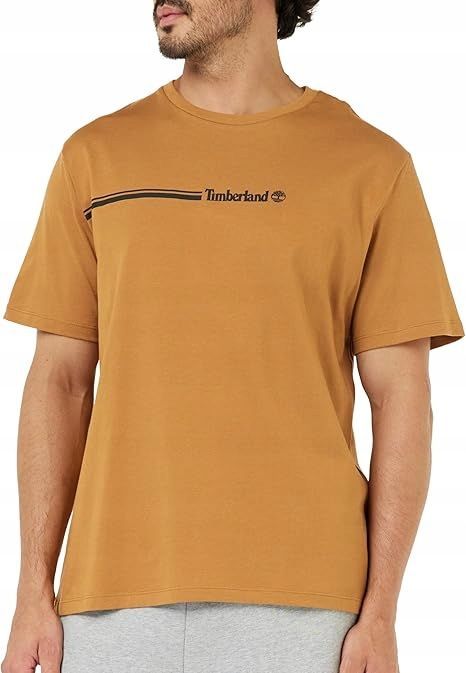 Timberland t-shirt bawełniany męski brązowy z okrągłym dekoltem m 1j5d