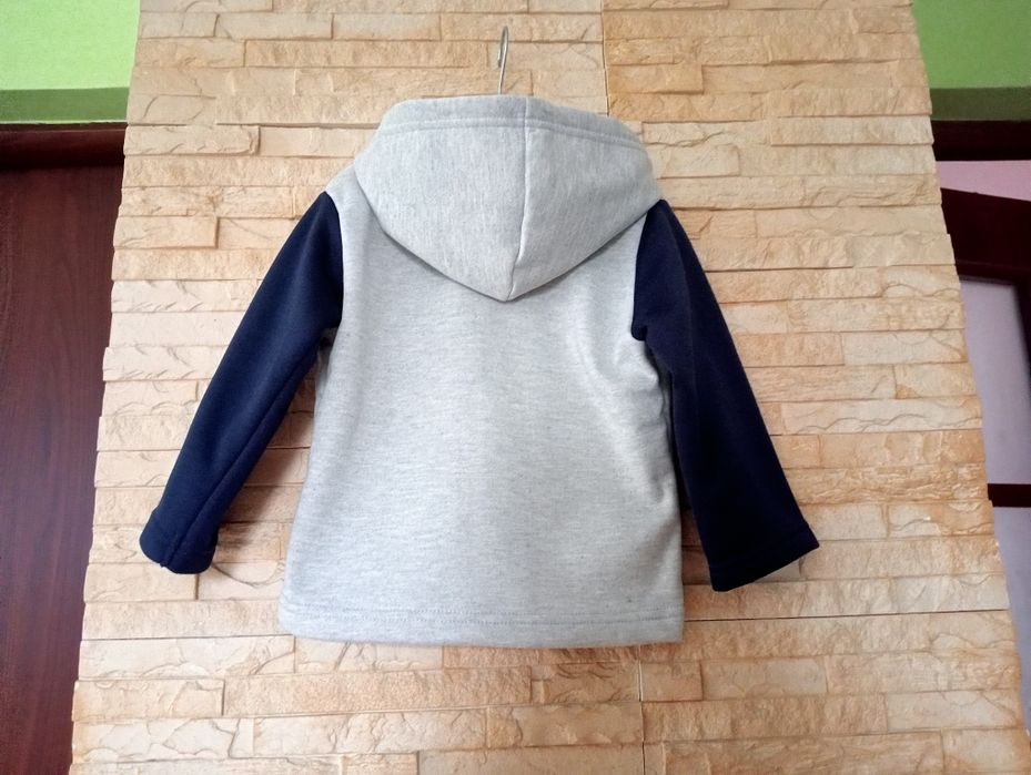 Bluza, bluzka chłopięca, szara, granatowa, na zamek, Pepco, r. 86