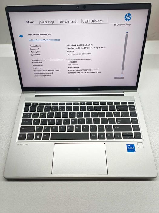 Laptop HP ProBook 640 G8 14 8GB RAM 240 SSD