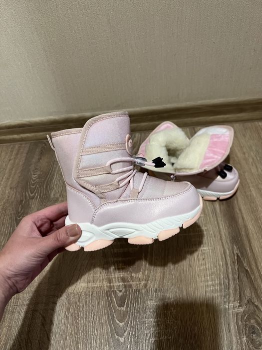 Зимові черевики чоботи на дівчинку рожеві зимние розовые 22 23 24 25