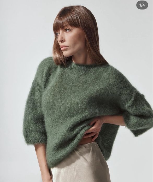 Махеровая футболка шерстянная джемпер вязаная футболка zara mango cos