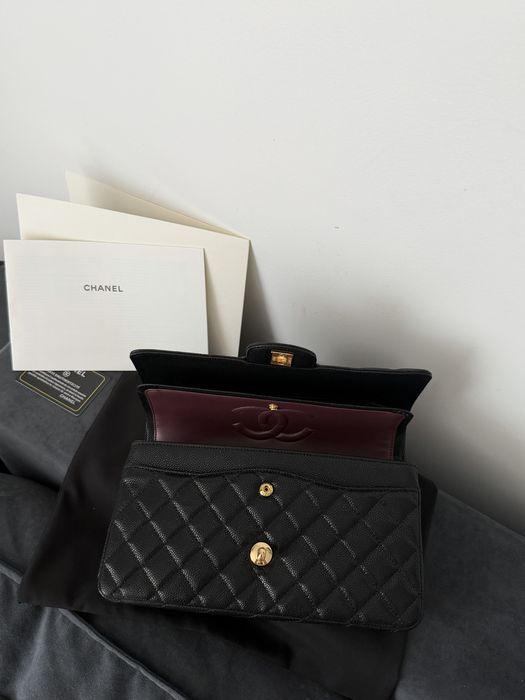 Сумка Chanel double flap Bag Caviar Medium Gold Преміум