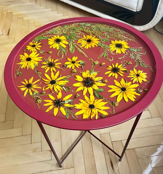 Столик кавовий, ручна робота, епоксидна смола