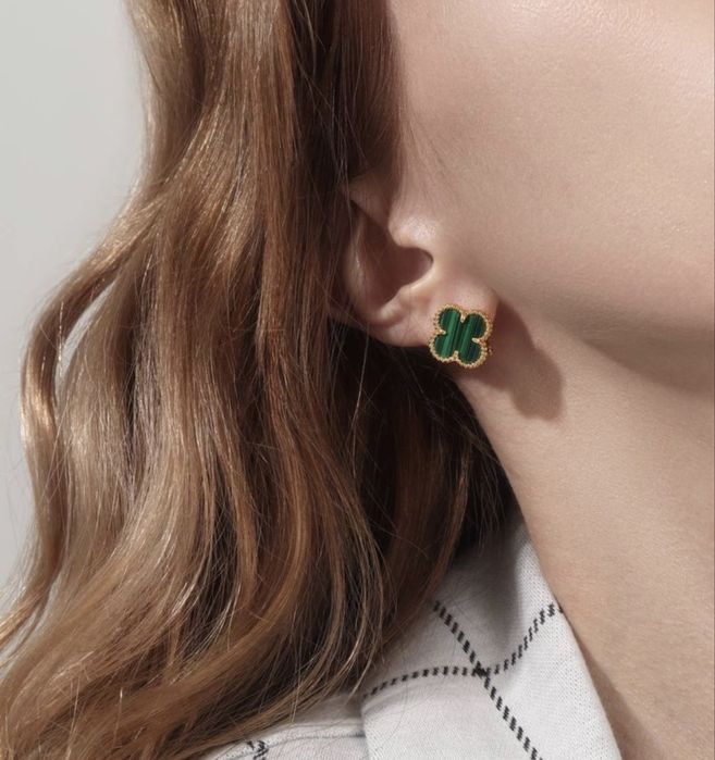Люксові сережки в стилі Van Cleef